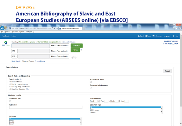 American Bibliography of Slavic and East European Studies (ABSEES online)