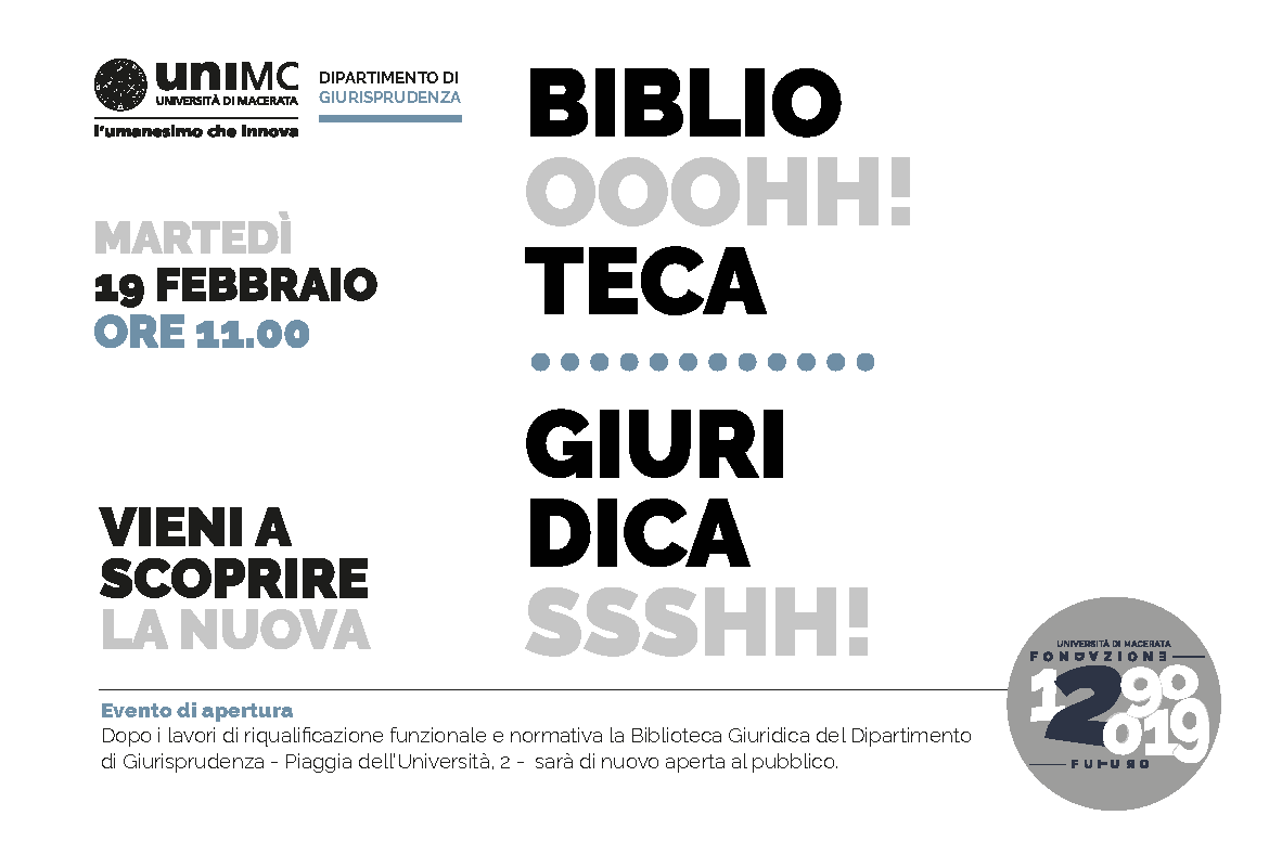 Inaugurazione della BIBLIOTECA GIURIDICA