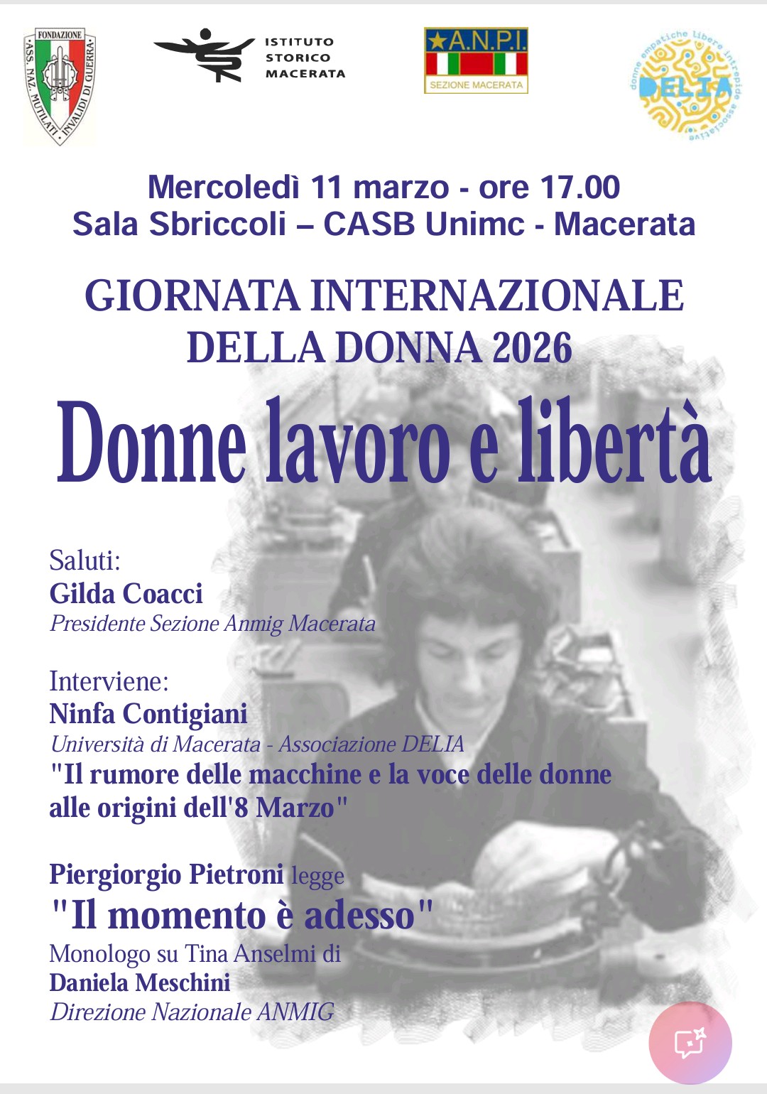 Incontro sulla figura di Tina Anselmi per la Giornata Internazionale della Donna