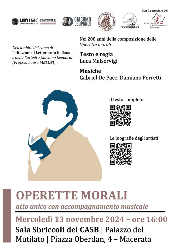 Operette morali di Leopardi con accompagnamento musicale