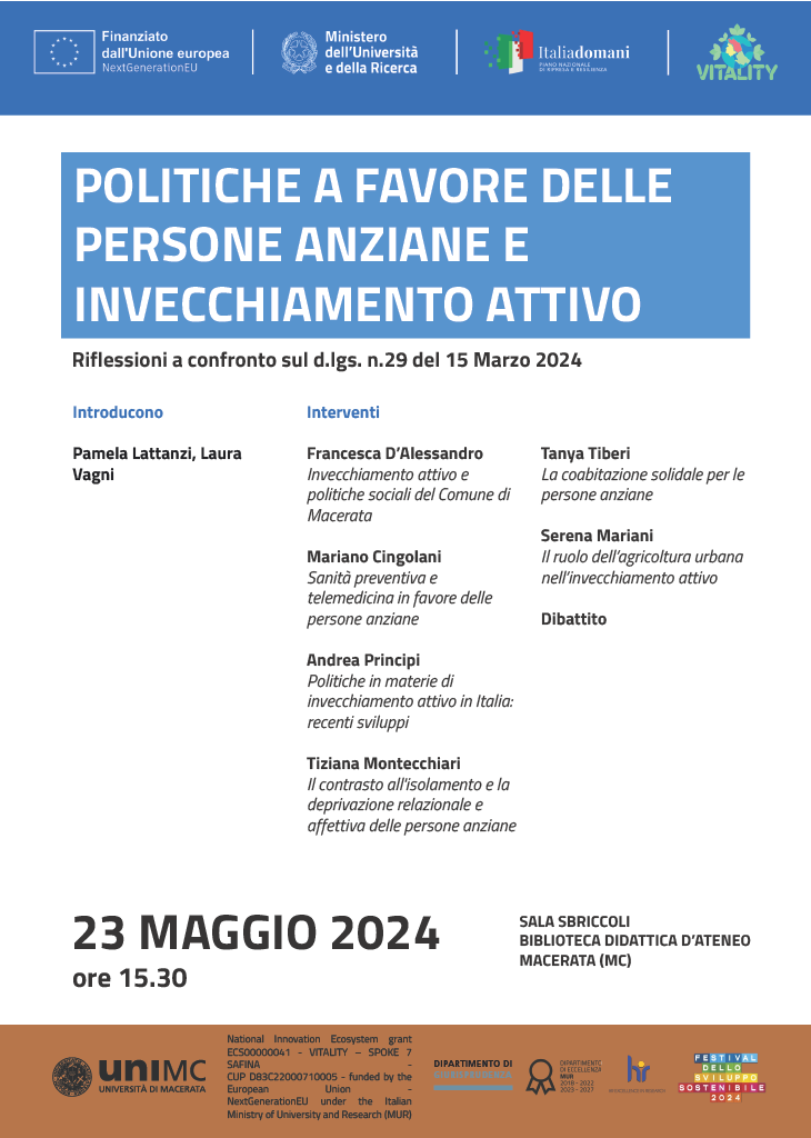 Politiche a favore delle persone anziane e invecchiamento attivo