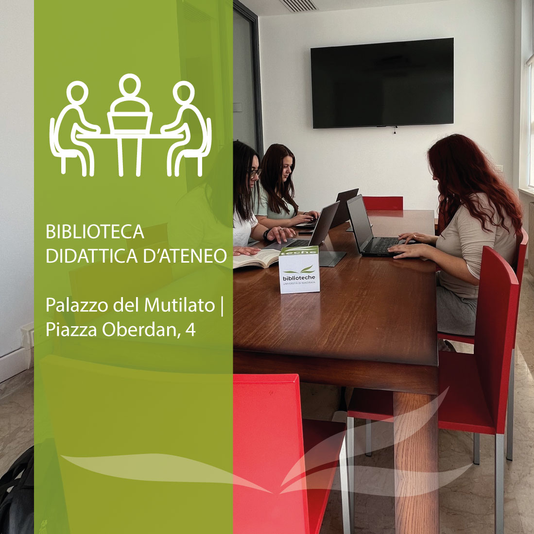 Sale studio condiviso alla Biblioteca Didattica d'Ateneo
