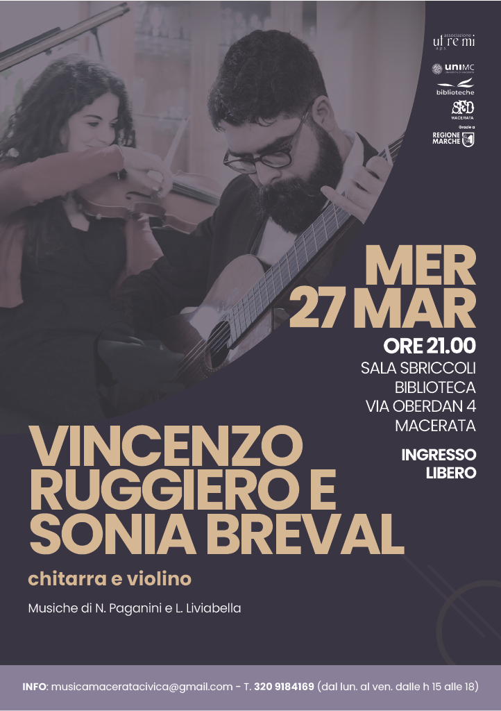 Vincenzo Ruggiero e Sonia Breval. Concerto chitarra e violino